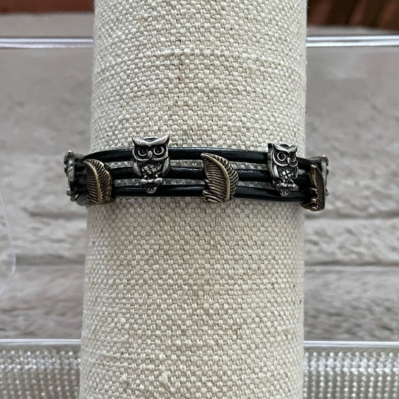 Owl Design Black and Gold or Brown and Silver Bracelet - Choose 1! - Picture 8 of 13